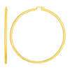 14k Yellow Gold Polished Large Round Hoop Earrings